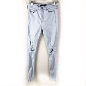 Hollister High-rise Super skinny distressed jeans size 24 light wash grunge